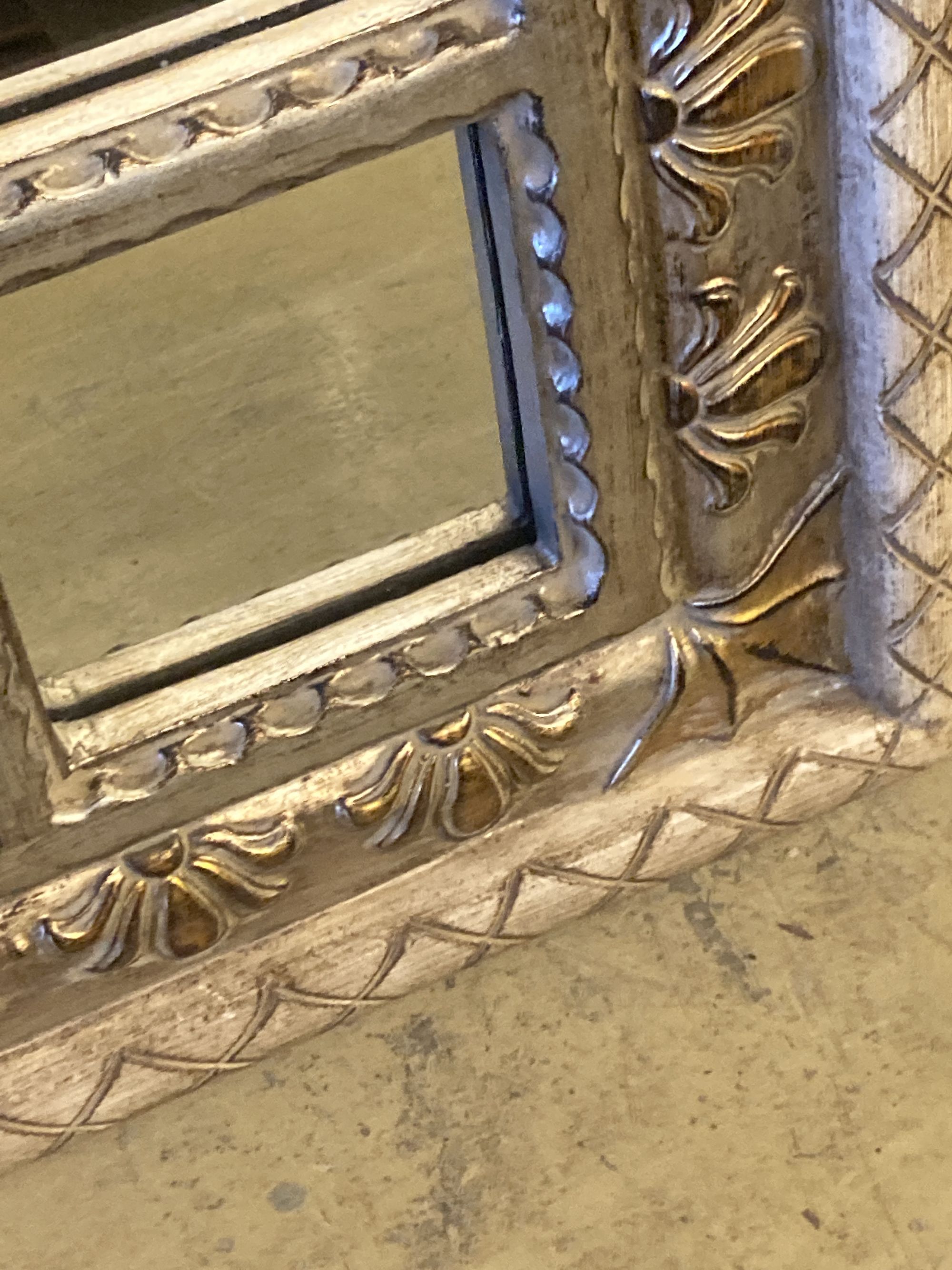 A reproduction parcel gilt arched top wall mirror, width 120cm, height 180cm